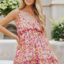  Floral Sleeveless Ruffled Mini Dress