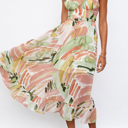  Abstract Spaghetti Strap Maxi Dress