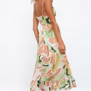  Abstract Spaghetti Strap Maxi Dress