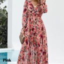 XL Pink Wild Lotus Ruffle Tiered Maxi Dress | 4 Colors |