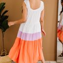  Colorblock Sleeveless Flowy Dress