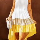  Colorblock Sleeveless Flowy Dress