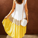  Colorblock Sleeveless Flowy Dress