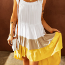 Colorblock Sleeveless Flowy Dress