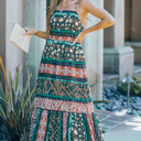  " End of Summer Sale" Wildlife Animal Print Backless Maxi Dress