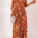  Floral Ruffle Sleeves Maxi Dress