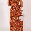  Floral Ruffle Sleeves Maxi Dress