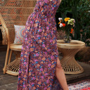  Floral Print Spaghetti Strap Maxi Dress