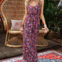  Floral Print Spaghetti Strap Maxi Dress