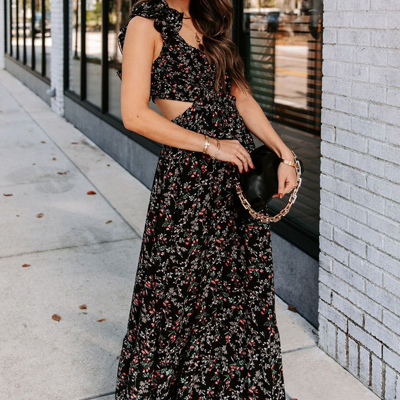 Crisscross Backless Bodice Maxi Dress