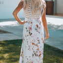  Floral Striped Sleeveless Maxi Dress