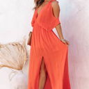 Large Deep V Neck Maxi Dress