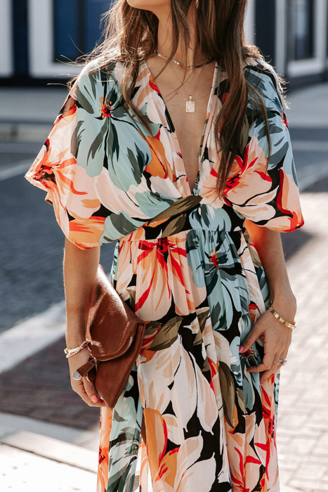 Tropical Floral Maxi Dress