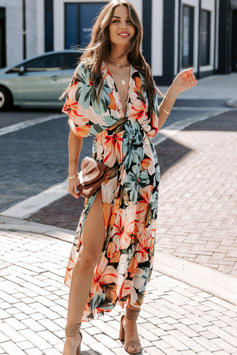 Tropical Floral Maxi Dress