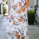  Floral Crisscross Backless Maxi Dress