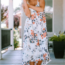  Floral Crisscross Backless Maxi Dress
