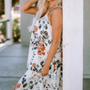  Floral Crisscross Backless Maxi Dress