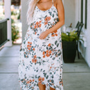 Floral Crisscross Backless Maxi Dress