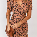  Floral V Neck Ruffled Mini Dress