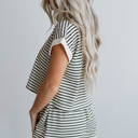  Stripe Contrast Edge Tee and Shorts Set
