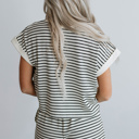  Stripe Contrast Edge Tee and Shorts Set