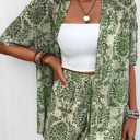  Vintage Floral Open Top and Shorts Set
