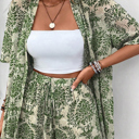  Vintage Floral Open Top and Shorts Set