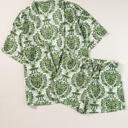  Vintage Floral Open Top and Shorts Set