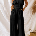  Ruffled High Waist Strapless Jumpsuit