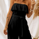  Ruffled High Waist Strapless Jumpsuit
