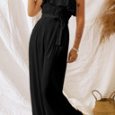  Ruffled High Waist Strapless Jumpsuit