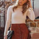  Corduroy Buttoned Front Faux Mini Skirt