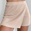  Jet Stream Corded Elastic High Waist Wrap Skort