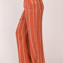  Shirred High Waist Straight Leg Pants