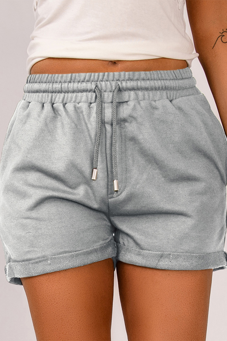 Drawstring Pocketed Casual Shorts