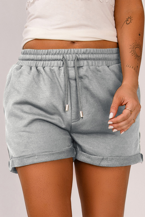 Drawstring Pocketed Casual Shorts