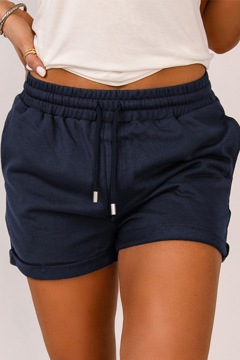 Drawstring Pocketed Casual Shorts