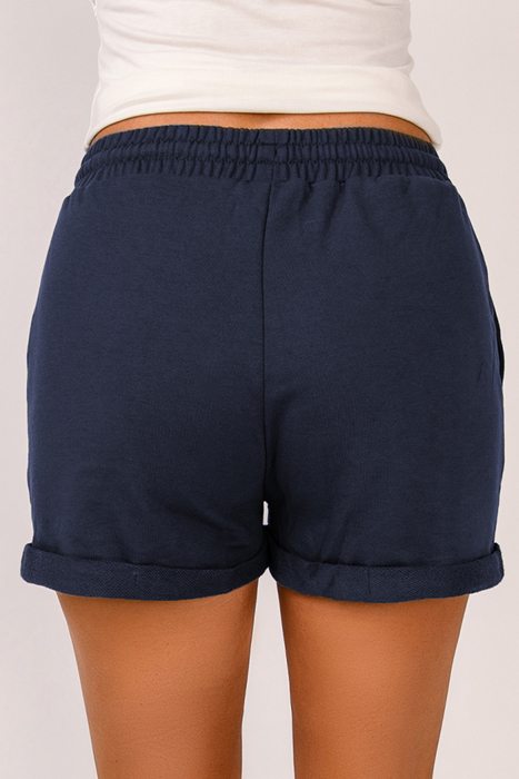 Drawstring Pocketed Casual Shorts