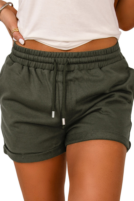 Drawstring Pocketed Casual Shorts