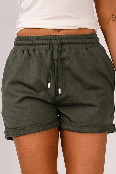 Drawstring Pocketed Casual Shorts