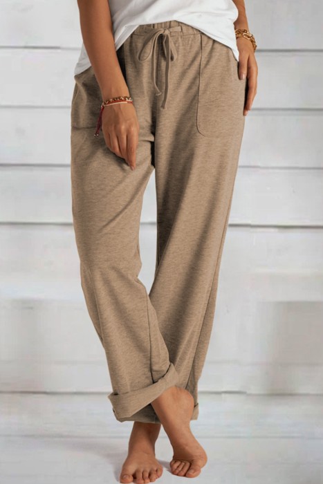 Drawstring Elastic Waist Loose Pants