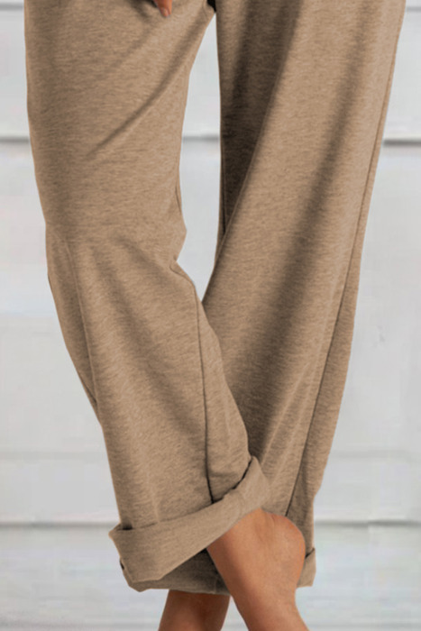 Drawstring Elastic Waist Loose Pants