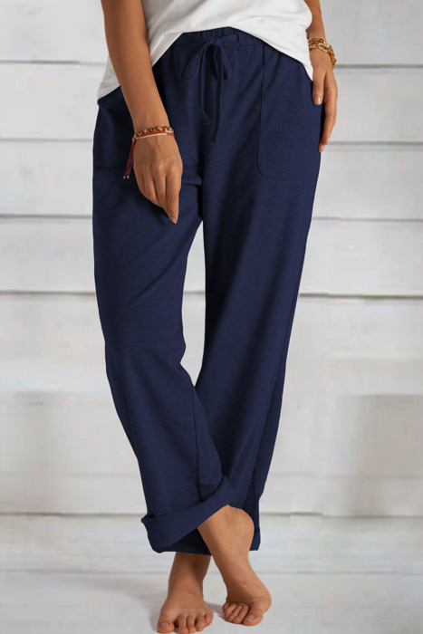 Drawstring Elastic Waist Loose Pants | 3 Colors |