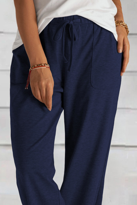 Drawstring Elastic Waist Loose Pants | 3 Colors |