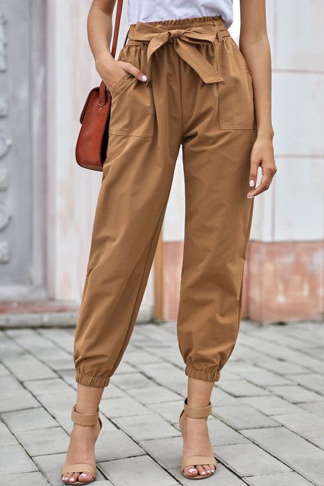 Belted Casual Pocketed Pants