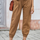  Belted Casual Pocketed Pants