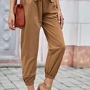  Belted Casual Pocketed Pants