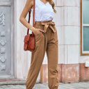  Belted Casual Pocketed Pants