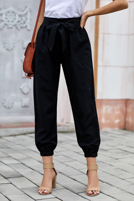 Belted Casual Pocketed Pants