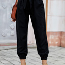  Belted Casual Pocketed Pants